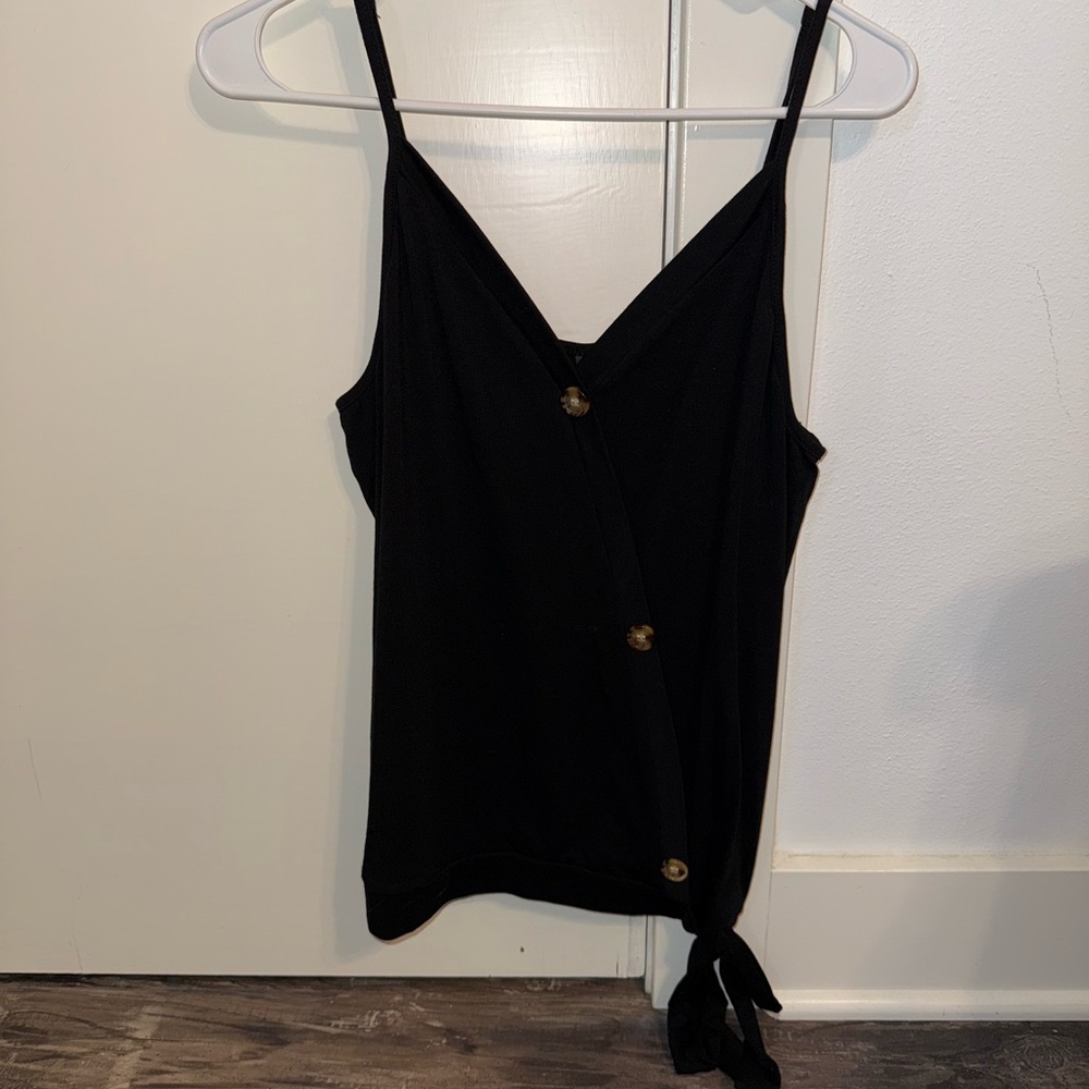 Black (fake) Button-Down Women's Tank